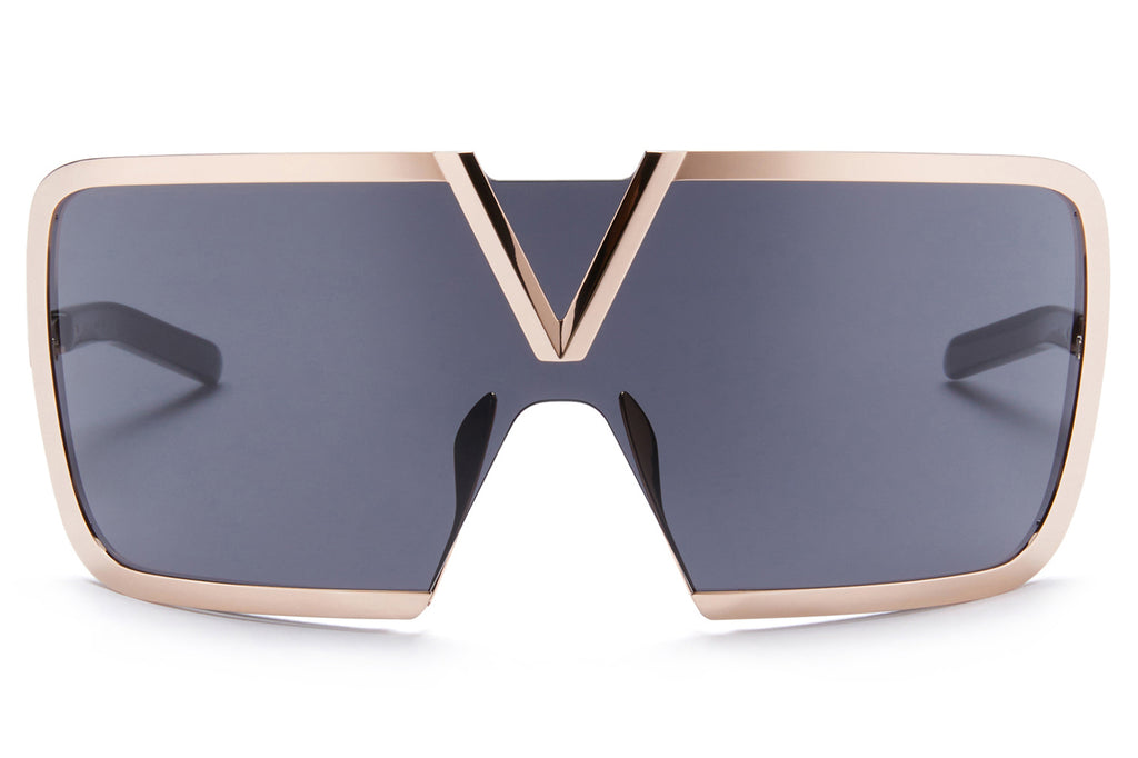 Valentino® Eyewear - V-Romask Sunglasses Rose Gold & Black with Dark Grey - Black Flash Mirror Lens