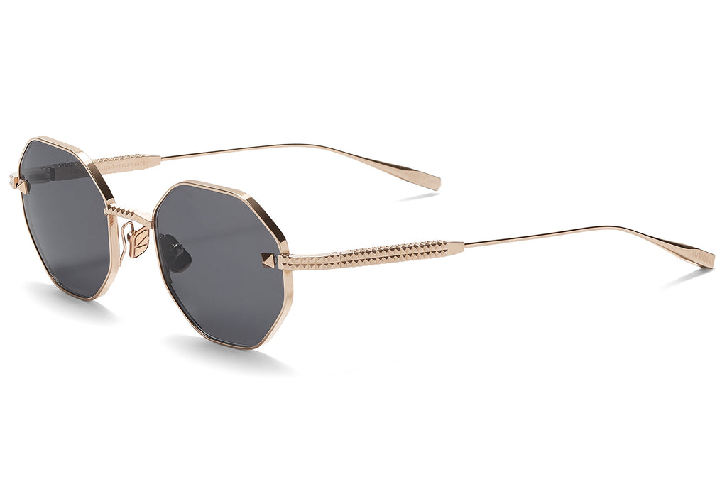 Valentino® Eyewear - V-Stud Sunglasses White Gold with Dark Grey Lenses
