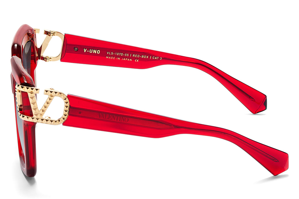 Valentino® Eyewear - V-Uno Sunglasses Crystal Red & V-Light Gold with Grey Gradient Lenses