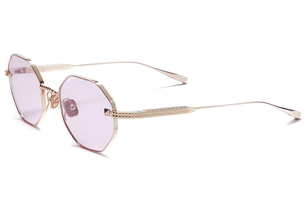 Valentino® Eyewear - V-Stud Sunglasses White Gold with Light Pink Lenses