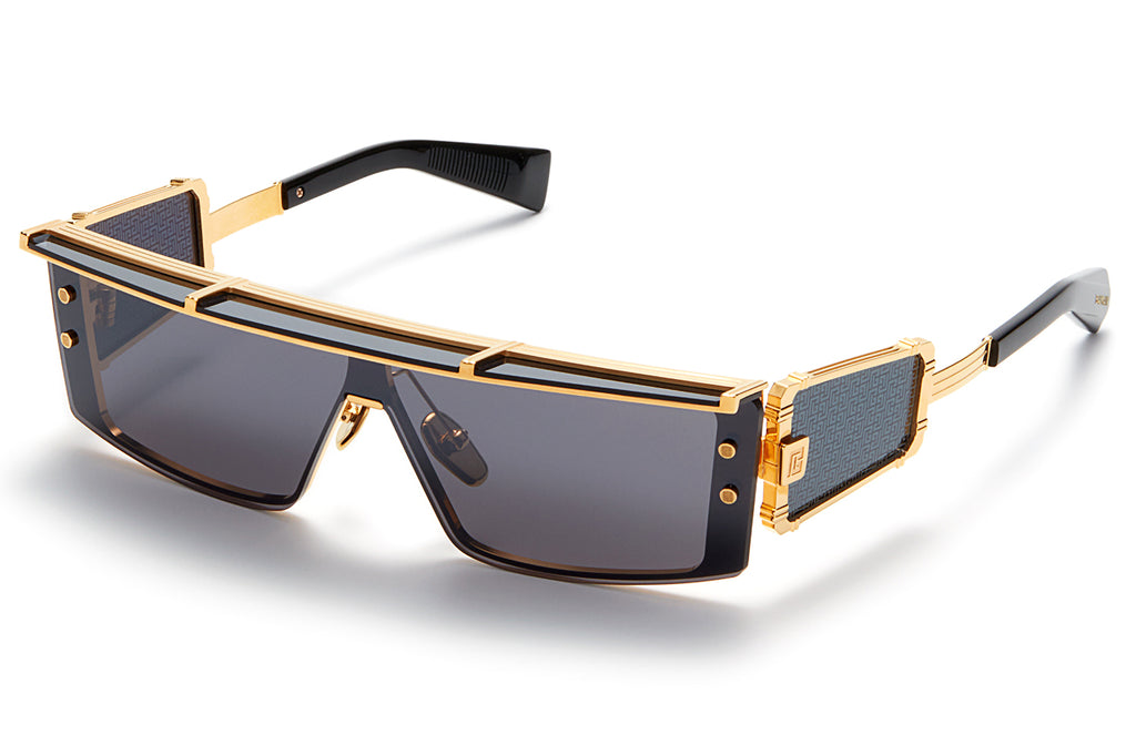 Balmain® Eyewear - Wonder Boy III Sunglasses Gold & Black with Dark Grey - Black Flash Mirror Lenses