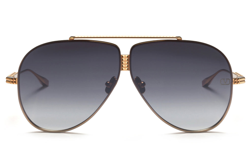 Valentino® Eyewear - XVI Sunglasses Rose Gold with Dark Grey - Black Flash Mirror Lenses