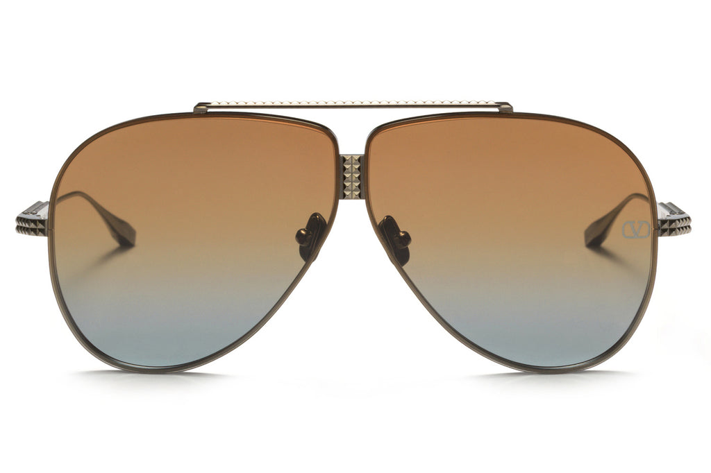 Valentino® Eyewear - XVI Sunglasses Black Rhodium with Dark Brown to Blue Gradient Lenses