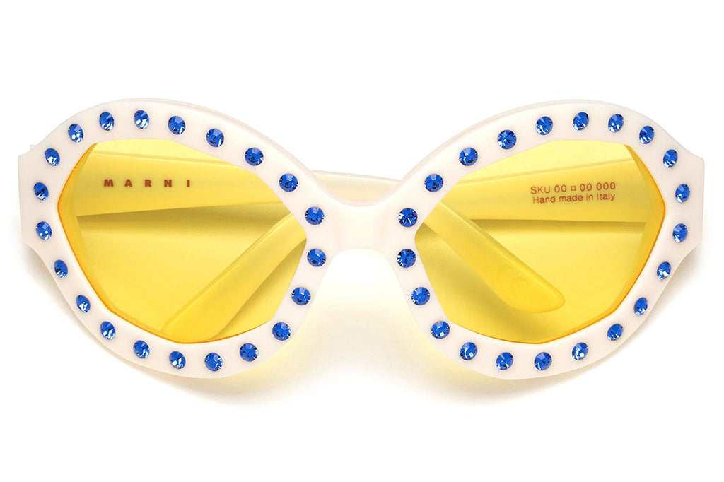Marni® - Naica Mine Sunglasses Creme/Topaz Blue Stones