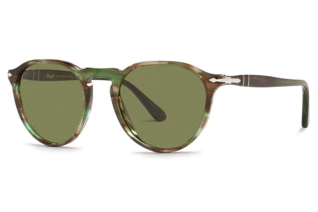 Persol - PO3286S Sunglasses Striped Green with Light Green Lenses (11564E)