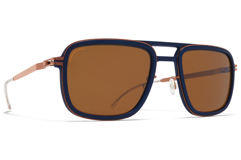 MYKITA MYLON - Spruce Sunglasses MH68 - Indigo/Shiny Copper with Polarized Pro Amber Brown Lenses