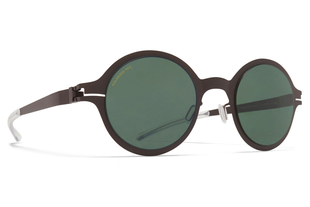 MYKITA - Nestor Sunglasses Dark Brown with Polarized Pro Green 15 Lenses