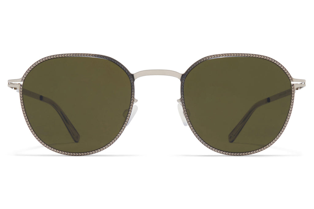 MYKITA - Talvi Sunglasses Silver/Black with Raw Green Solid Lenses