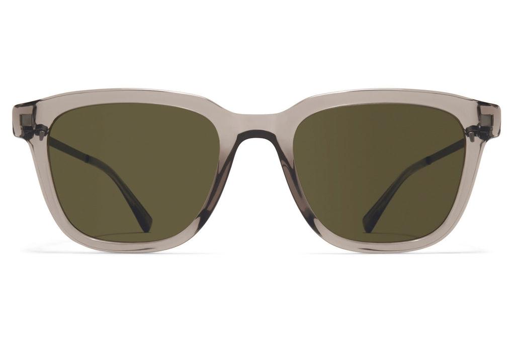 MYKITA® - Holm Sunglasses Clear Ash/Graphite with Raw Green Solid Lenses