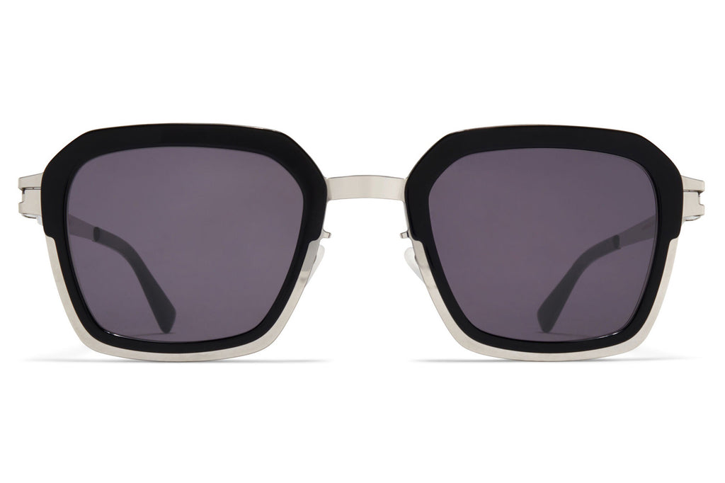 MYKITA® - Misty Sunglasses Shiny Silver/Black with Cool Grey Solid Lenses