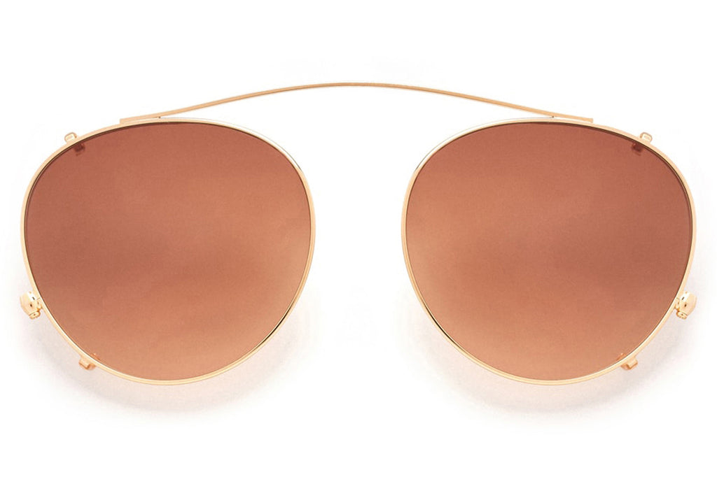 Kaleos Eyehunters - Redding Clip Sunglasses  Gold with Dark Brown Lenses