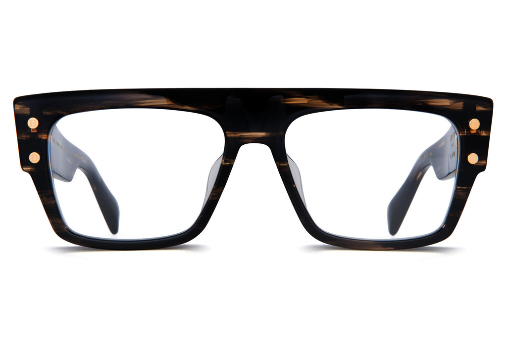 Balmain® Eyewear - B-III Eyeglasses Dark Brown Swirl & Gold