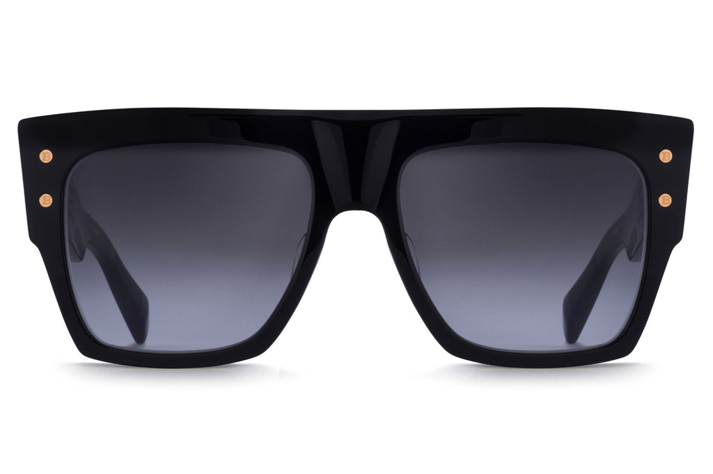 Balmain® Eyewear - B-I Sunglasses Black & Gold with Dark Grey to Clear AR Lenses