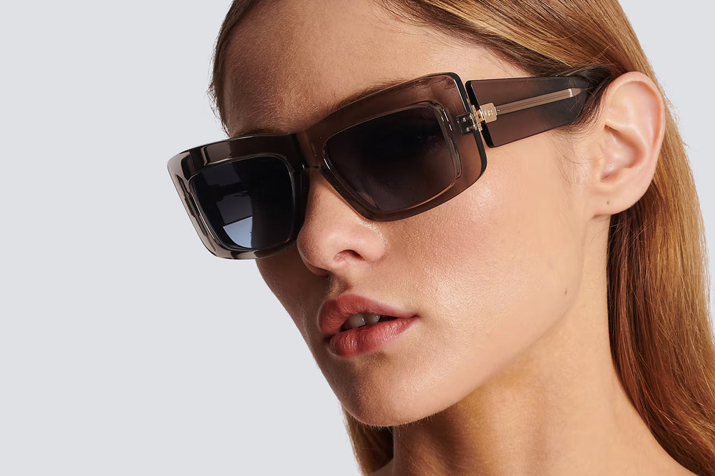 Balmain® Eyewear - Envie Sunglasses Grey Crystal & Gold with Light Grey Gradient Lenses
