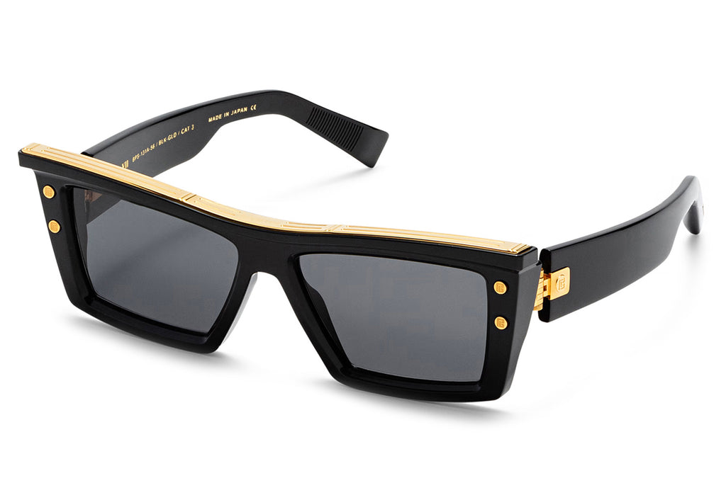 Balmain® Eyewear - B-VII Sunglasses Black & Gold with Dark Grey Lenses