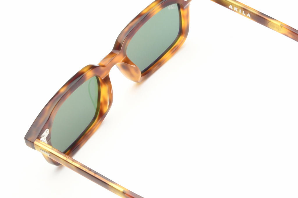 AKILA® Eyewear - Big City Sunglasses Yellow Tortoise w/ Green Lenses