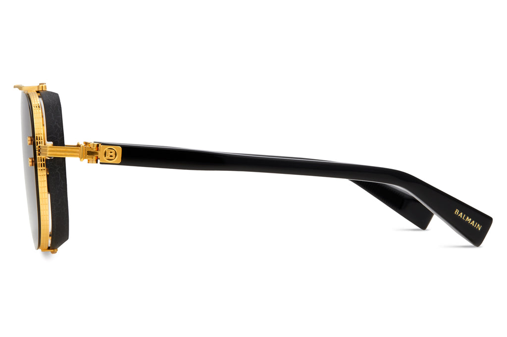 Balmain® Eyewear - Capitaine Sunglasses Black & Gold with Dark Grey Gradient Lenses