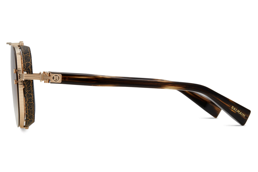 Balmain® Eyewear - Capitaine Sunglasses Black & Gold with Dark Grey Gradient Lenses