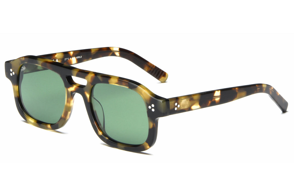 AKILA® Eyewear - Dillinger Sunglasses Camo Tortoise w/ Green Lenses