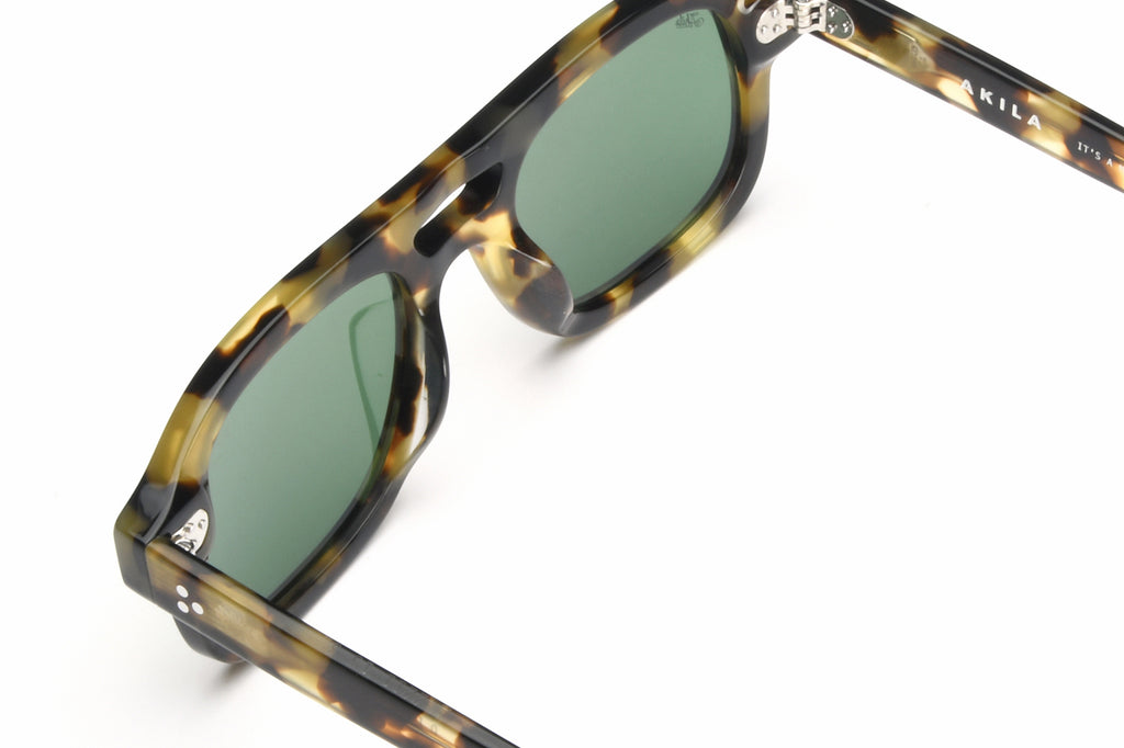 AKILA® Eyewear - Dillinger Sunglasses Camo Tortoise w/ Green Lenses