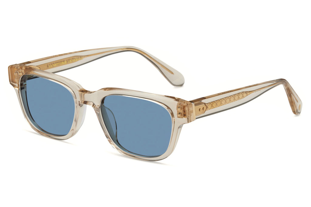 Lunetterie Générale - Aesthete Sunglasses Smoked Crystal/18k Gold with Indigo Blue Lenses (Col.lV)