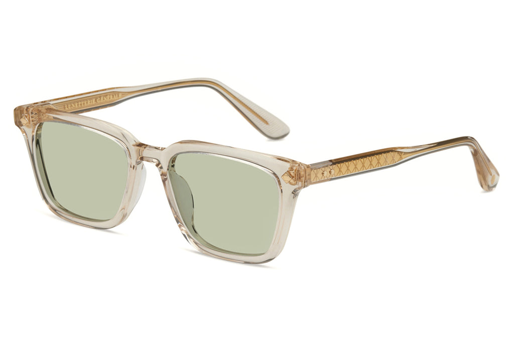 Lunetterie Générale - Architect Sunglasses Smoked Crystal/18k Gold with Green G13 Lenses (Col.lV)