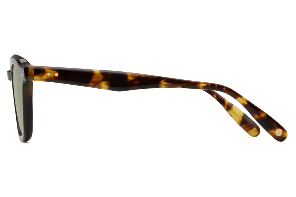 Lunetterie Générale - Cognac Sunglasses Medium Tortoise/14k Gold with Green G15 Lenses (Col.ll)