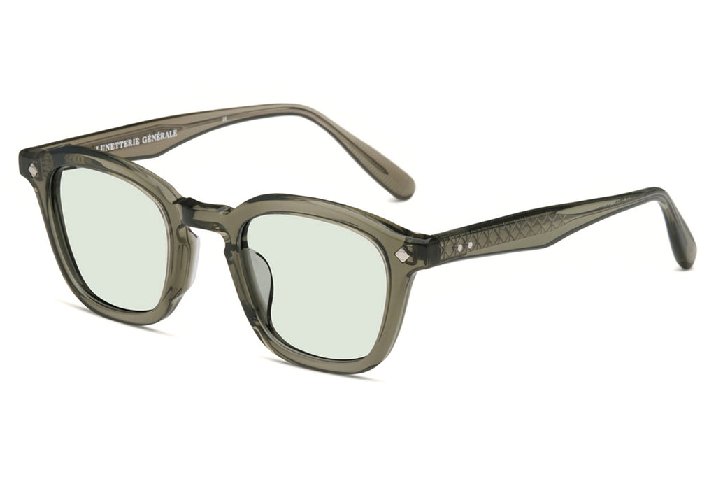 Lunetterie Générale - Cognac Sunglasses Smoked Green Crystal/Palladium with Light Emerald Lenses 