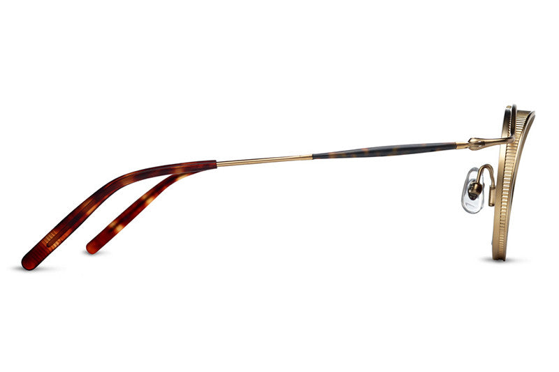 Matsuda Sunglasses - 2859H Matte Gold Plated w/ Gold Mirror Lens Profile