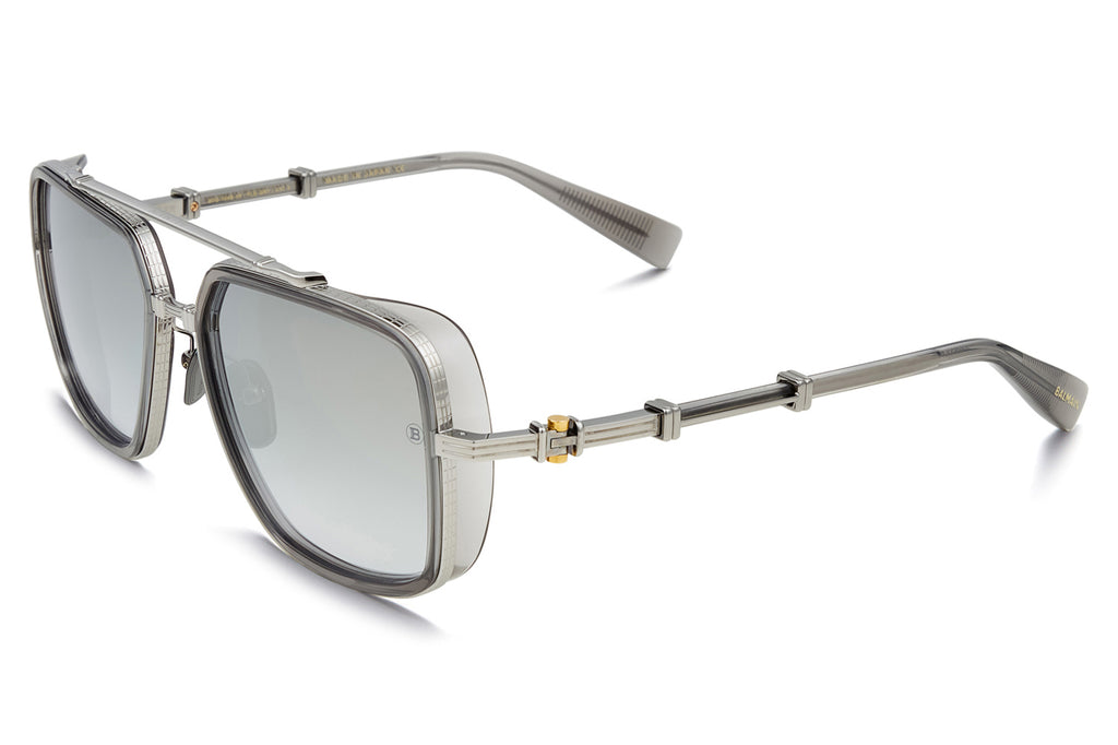 Balmain® Eyewear - Officier Sunglasses Black Palladium & Crystal Grey with Dark Grey AR Lenses