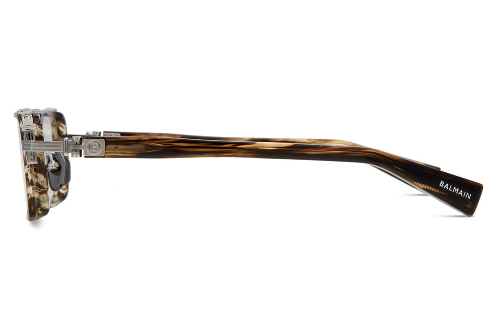 Balmain® Eyewear - Saint-Jean Eyeglasses Black Palladium & Dark Brown Swirl