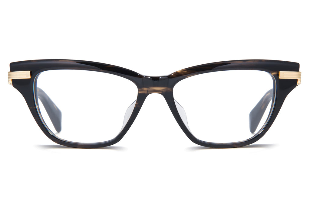 Balmain® Eyewear - Sentinelle-II Eyeglasses Dark Brown Swirl & Gold