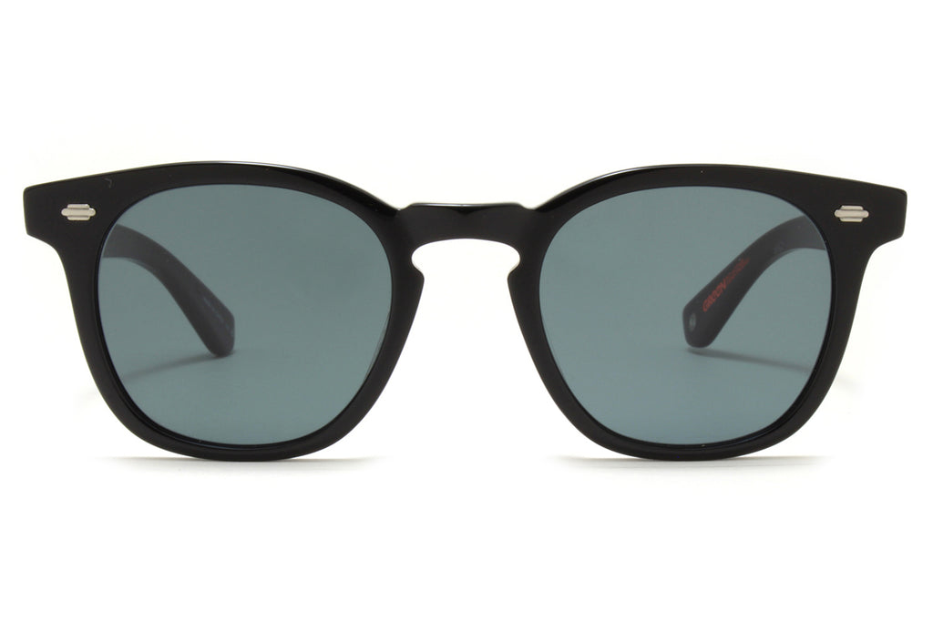 Garrett Leight - Byrne Sunglasses Bio Black with Blue Smoke Lenses