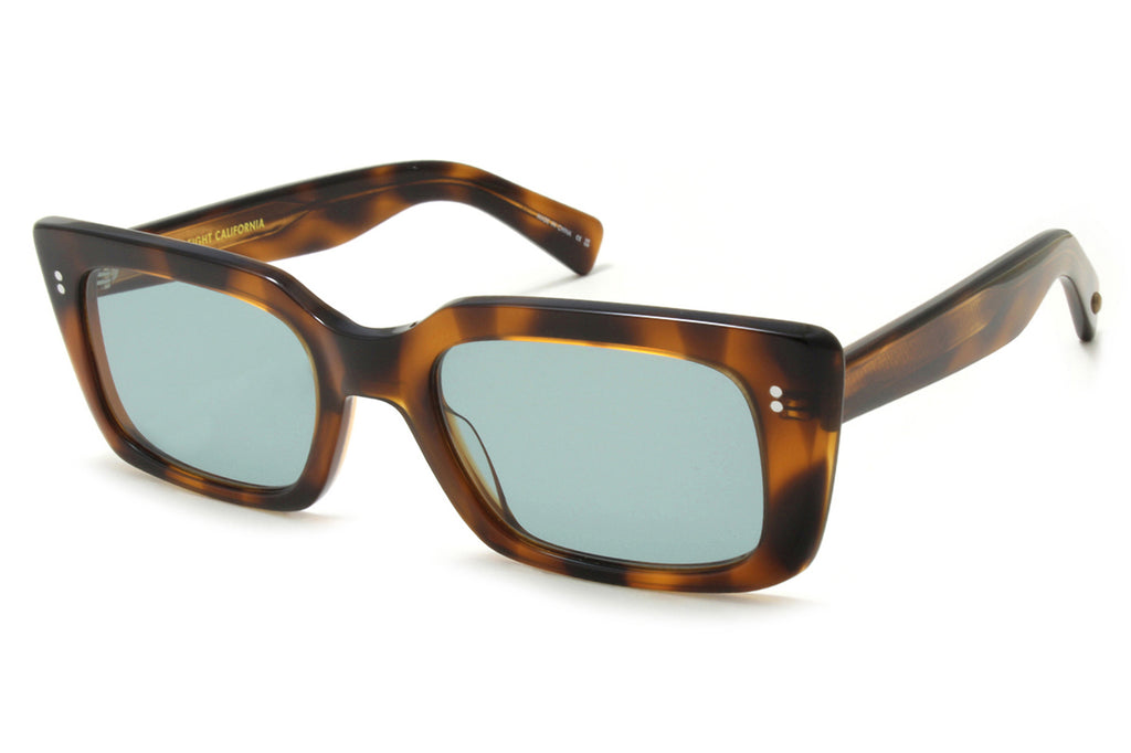 Garrett Leight - GL 3030 Sunglasses Spotted Brown Shell with Semi-Flat Valley View Green Lenses