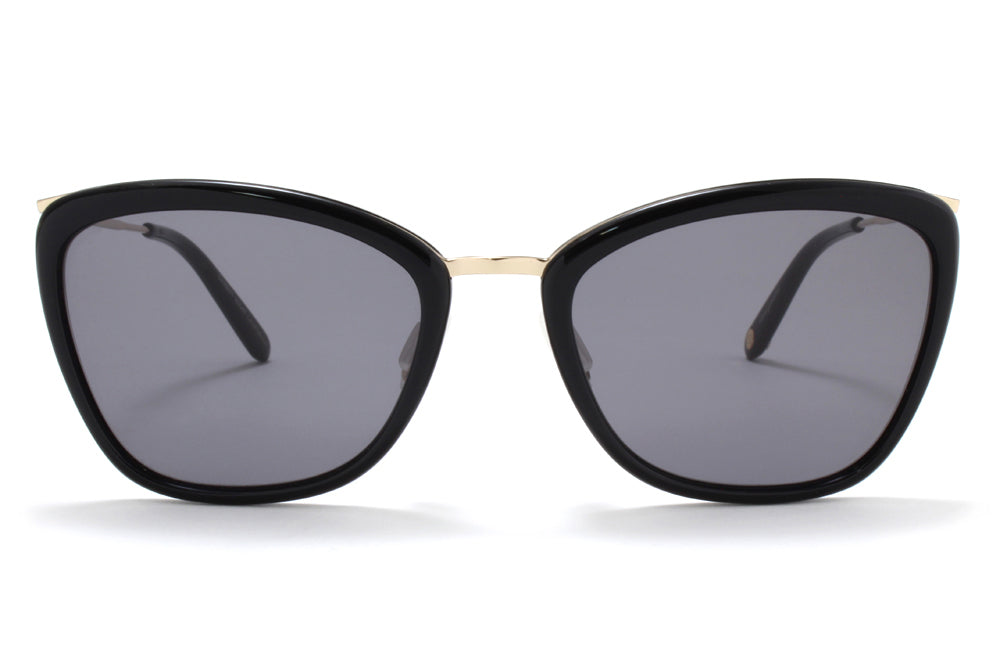 Garrett Leight® - Louella Sunglasses Black-Gold with Semi-Flat Black Lenses