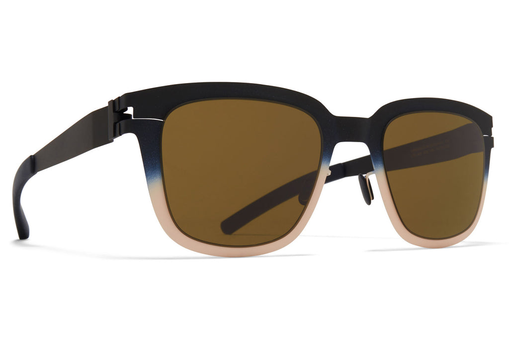 MYKITA & Bernhard Willhelm - Deep Sunglasses Black/Sand with Raw Brown Solid Lenses