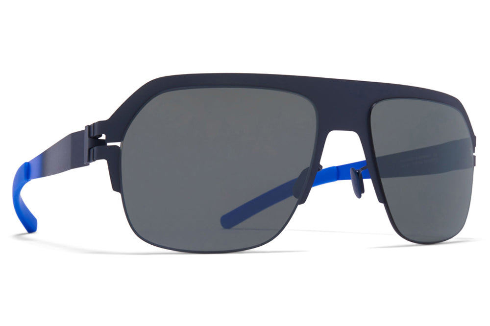 MYKITA & Bernhard Willhelm - Super Sunglasses Indigo/Neon Blue with Mirror Black Lenses