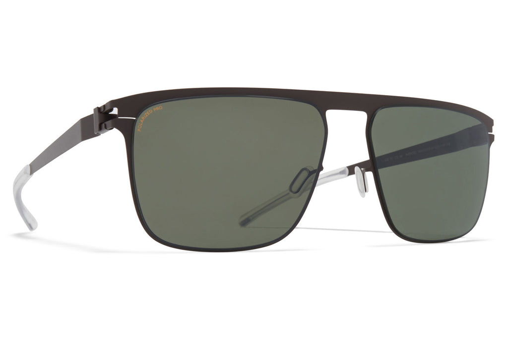 MYKITA - Hampton Sunglasses Dark Brown with Polarized Pro Green 15 Lenses