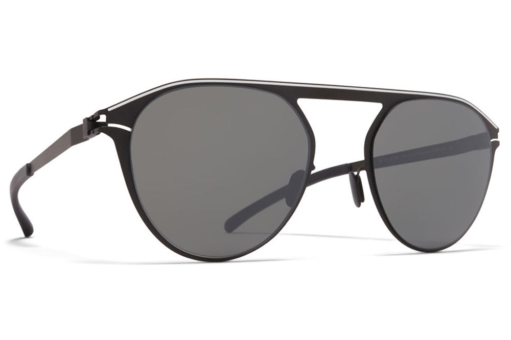 MYKITA - Paulin Sunglasses Black/White with Mirror Black Lenses
