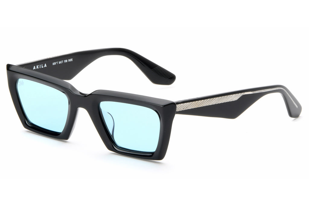 AKILA® Eyewear - Paradox Sunglasses Black w/ Teal Lenses