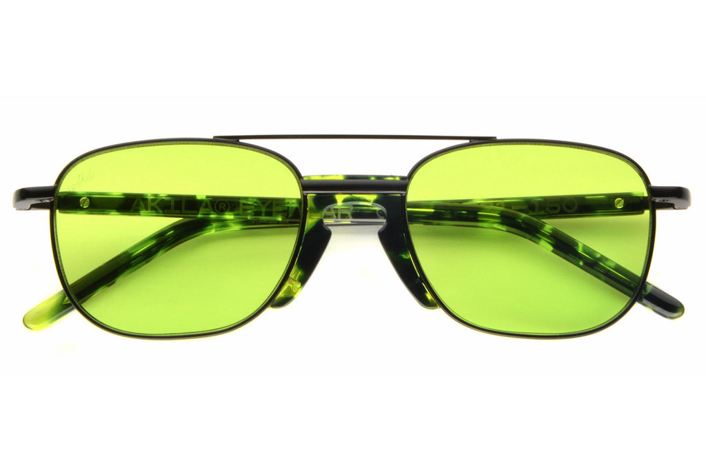 AKILA® Eyewear - Task Force Sunglasses Green Tortoise w/ Apple Green Lenses