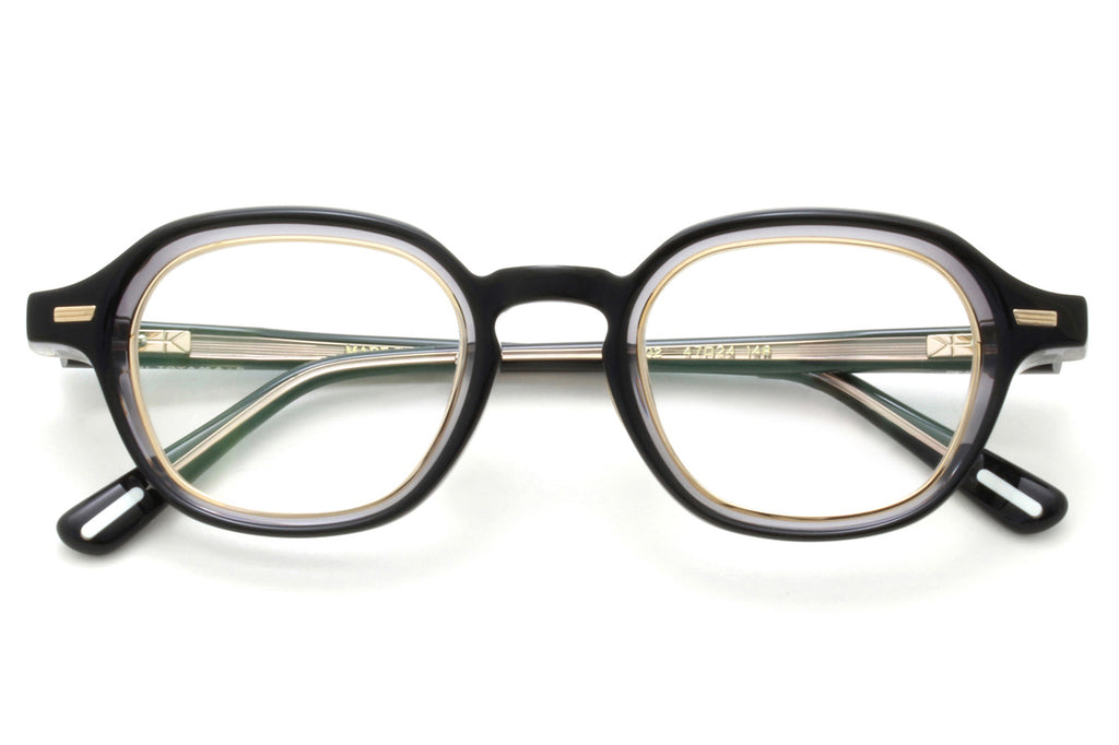 Yuichi Toyama : 5 - Beacon Eyeglasses Black+Clear/White Gold