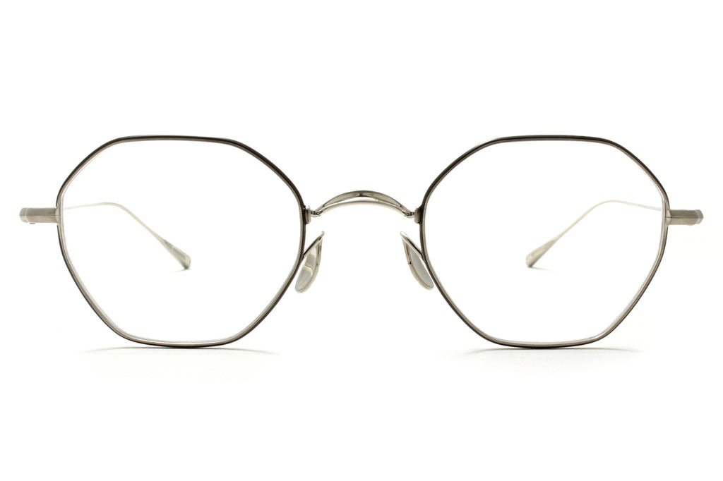 Yuichi Toyama - Hakkaku (UD-143) Eyeglasses Hair Line Silver/Clear Dark Gray