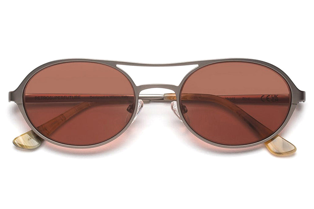 Retro Super Future® - Bird Sunglasses Gunmetal with Brown Lenses