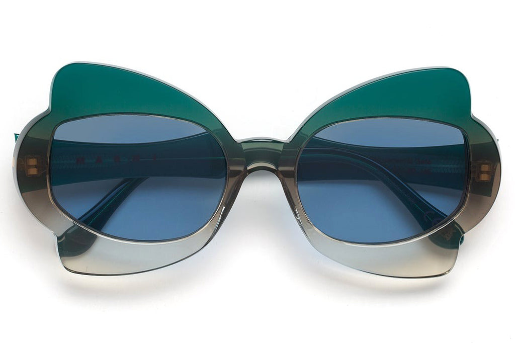 Marni® - Monumental Gate Sunglasses Green Fade