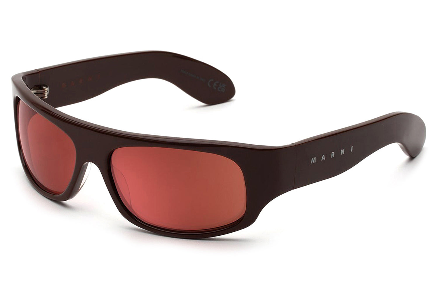 Black Marni glasses with red lenses, case included. Marni Glasses Uailus Black B8R - eye-oo.com main image 4