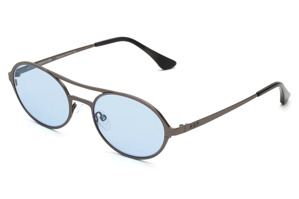 Retro Super Future® - Bird Sunglasses Gunmetal with  Blue Lenses