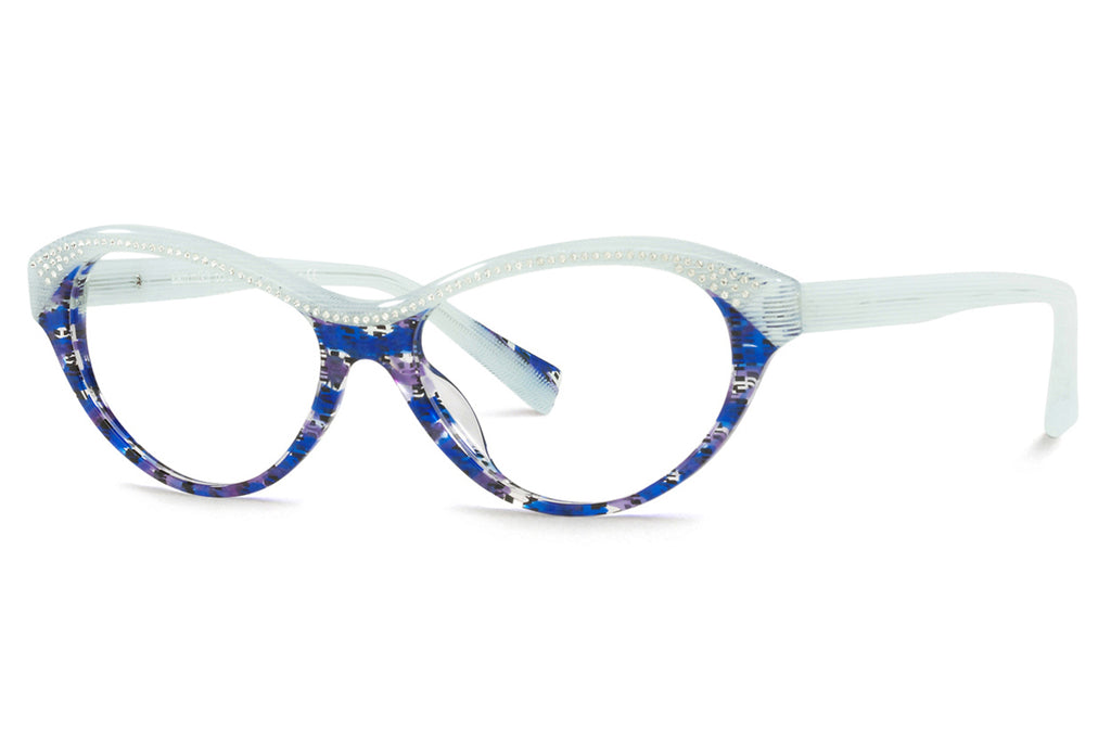 Alain Mikli - Leandre (A03122B) Eyeglasses Blue Fishnet/White Pointille