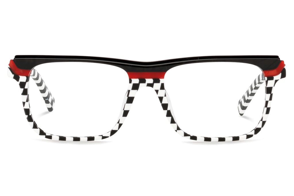 Alain Mikli - Devere (A03126) Eyeglasses Damier Black White/Red/Black