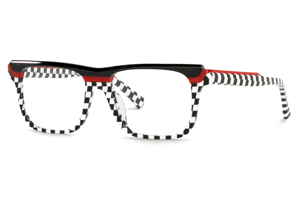 Alain Mikli - Devere (A03126) Eyeglasses Damier Black White/Red/Black